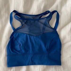 longline high neck bra w/ mesh detail